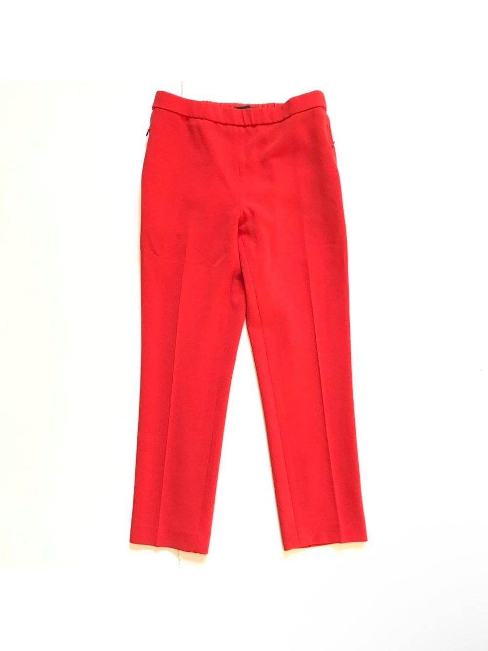 Theory Red Cropped Tailored Ponte Pants